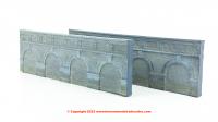 R7389 Hornby Skaledale Low Level Arched Retaining Walls x2 (Engineers Blue Brick)